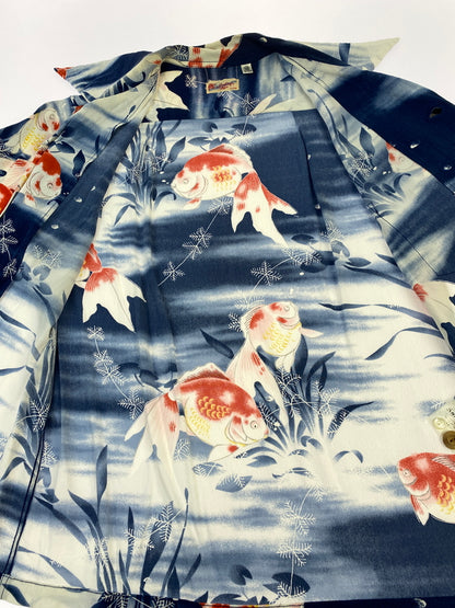【中古品】【メンズ】 SUN SURF サンサーフ GOLDFISH SHIRT SS32164 金魚 アロハシャツ 和柄 メンズ トップス 145-260710-em-36-min サイズ：XS カラー：ブルー系 万代Net店