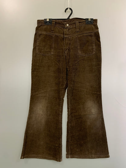 【現状渡し品】【メンズ】 WRANGLER ラングラー 70S CORDUROY PANTS コーデュロイパンツ ボトムス フレアパンツ ヴィンテージ 157-260711-AS-28-min サイズ：18 カラー：ブラウン 万代Net店