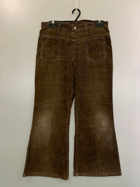 【現状渡し品】【メンズ】 WRANGLER ラングラー 70S CORDUROY PANTS コーデュロイパンツ ボトムス フレアパンツ ヴィンテージ 157-260711-AS-28-min サイズ：18 カラー：ブラウン 万代Net店