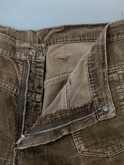 【現状渡し品】【メンズ】 WRANGLER ラングラー 70S CORDUROY PANTS コーデュロイパンツ ボトムス フレアパンツ ヴィンテージ 157-260711-AS-28-min サイズ：18 カラー：ブラウン 万代Net店