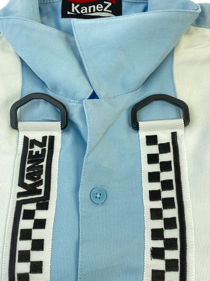 【中古品】【メンズ】 KANEZ ケインズ SS SHIRT ショートスリーブ 半袖シャツ メンズ トップス 142-260710-em-35-min カラー：サックスブルー/ホワイト 万代Net店
