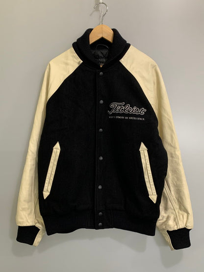 【中古品】【メンズ】 TITLEIST タイトリスト STADIUM JACKET スタジアムジャケット メンズ アウター スタジャン 146-260710-em-52-min サイズ：L カラー：ブラック/アイボリー 万代Net店