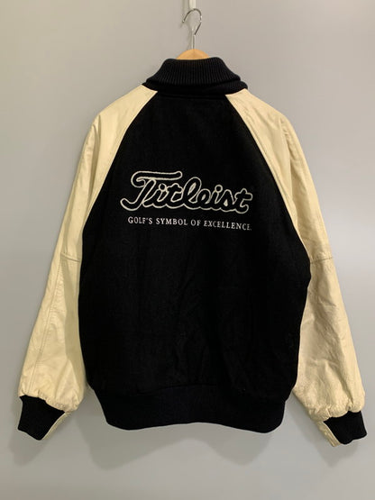 【中古品】【メンズ】 TITLEIST タイトリスト STADIUM JACKET スタジアムジャケット メンズ アウター スタジャン 146-260710-em-52-min サイズ：L カラー：ブラック/アイボリー 万代Net店