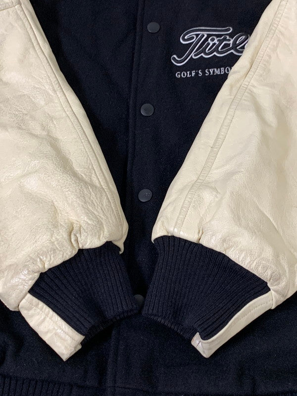 【中古品】【メンズ】 TITLEIST タイトリスト STADIUM JACKET スタジアムジャケット メンズ アウター スタジャン 146-260710-em-52-min サイズ：L カラー：ブラック/アイボリー 万代Net店