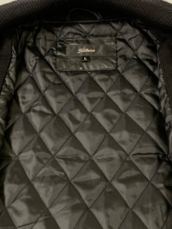 【中古品】【メンズ】 TITLEIST タイトリスト STADIUM JACKET スタジアムジャケット メンズ アウター スタジャン 146-260710-em-52-min サイズ：L カラー：ブラック/アイボリー 万代Net店