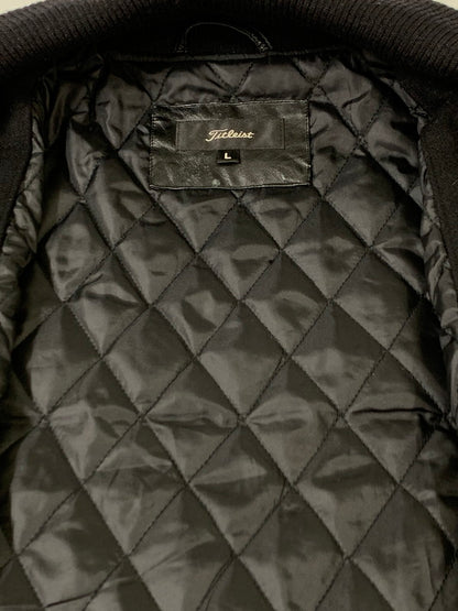 【中古品】【メンズ】 TITLEIST タイトリスト STADIUM JACKET スタジアムジャケット メンズ アウター スタジャン 146-260710-em-52-min サイズ：L カラー：ブラック/アイボリー 万代Net店