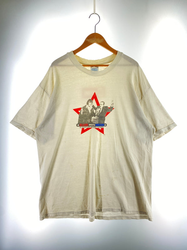 【現状渡し品】【メンズ】 HANES ヘインズ ELVIS MEETS NIXON MOVIE TEE エルヴィス ミーツ ニクソン ムービー Tシャツ 半袖 メンズ トップス ヴィンテージ 146-260710-em-39-min サイズ：XL カラー：ホワイト 万代Net店