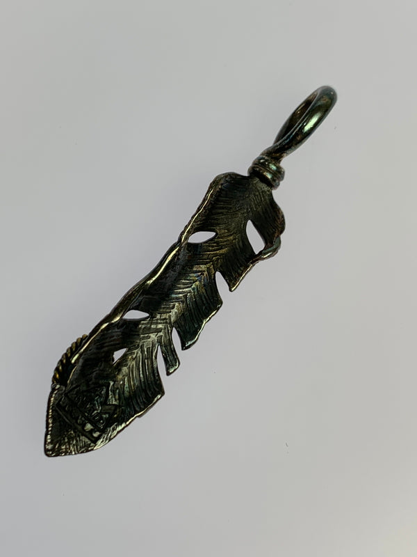 【中古品】【メンズ】 SAAD サード FEATHER TURQUOISE NECKLESS フェザー ターコイズ ネックレス トップ メンズ アクセサリー ペンダントトップ 191-260709-hu-24-min カラー：シルバー 万代Net店