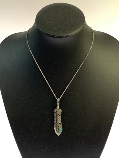 【中古品】【メンズ】 SAAD サード FEATHER TURQUOISE NECKLESS フェザー ターコイズ ネックレス トップ メンズ アクセサリー ペンダントトップ 191-260709-hu-24-min カラー：シルバー 万代Net店