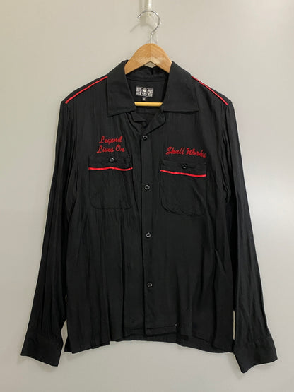 【中古品】【メンズ】 SKULL WORKS スカルワークス レーヨンシャツ 長袖シャツ メンズ トップス 145-260710-em-77-min サイズ：M カラー：ブラック 万代Net店