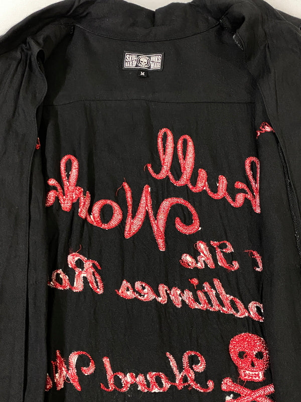【中古品】【メンズ】 SKULL WORKS スカルワークス レーヨンシャツ 長袖シャツ メンズ トップス 145-260710-em-77-min サイズ：M カラー：ブラック 万代Net店