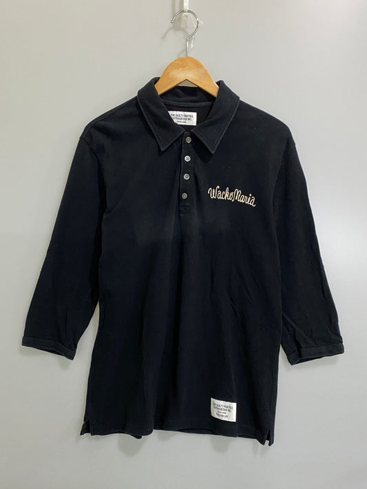 【中古品】【メンズ】 WACKO MARIA S/S POLO SHIRT ショートスリーブ ポロシャツ メンズ トップス 刺繍 142-260710-em-81-min サイズ：L カラー：ブラック 万代Net店