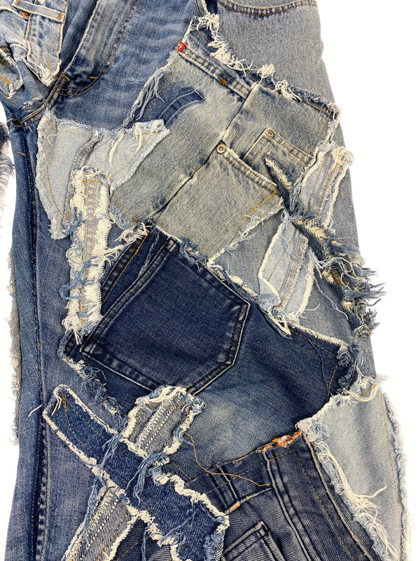 【中古品】【メンズ】 RICA LEWIS リカ ルイス リメイクデニム ジーンズ デニムパンツ メンズ ボトムス 153-260710-em-46-min カラー：インディゴブルー 万代Net店