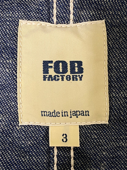 【中古品】【メンズ】 FOB FACTORY エフオービーファクトリー STRIPE DENIM COVERALL F2410 ストライプデニムカバーオール ライトアウター 145-260707-yn-04-min サイズ：L カラー：ネイビー 万代Net店
