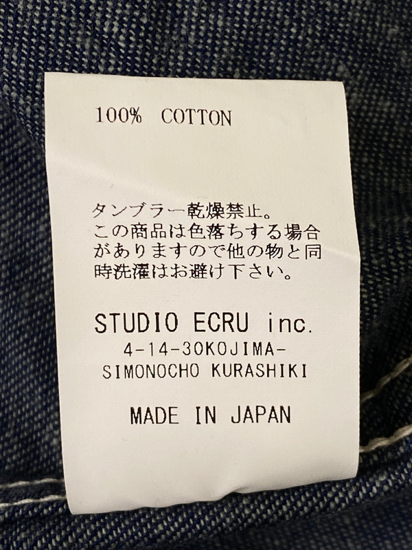 【中古品】【メンズ】 FOB FACTORY エフオービーファクトリー STRIPE DENIM COVERALL F2410 ストライプデニムカバーオール ライトアウター 145-260707-yn-04-min サイズ：L カラー：ネイビー 万代Net店