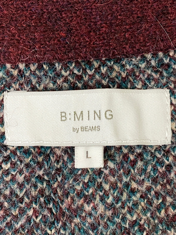 【中古品】【メンズ】 B:MING BY BEAMS ビーミング バイ ビームス MOHAIR CARDIGAN 92-15-0327-286 モヘア カーディガン メンズ トップス 147-260710-em-79-min サイズ：L カラー：マルチカラー 万代Net店