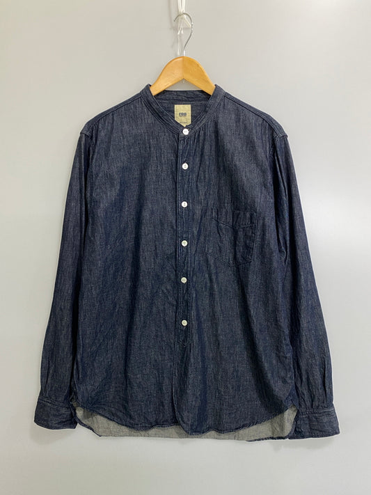 【中古品】【メンズ】 FOB FACTORY エフオービーファクトリー デニムバンドカラーシャツ F3470 長袖シャツ メンズ トップス 145-260710-em-78-min サイズ：4 カラー：インディゴブルー 万代Net店