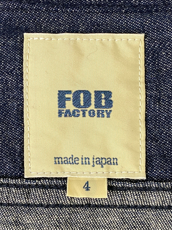 【中古品】【メンズ】 FOB FACTORY エフオービーファクトリー デニムバンドカラーシャツ F3470 長袖シャツ メンズ トップス 145-260710-em-78-min サイズ：4 カラー：インディゴブルー 万代Net店