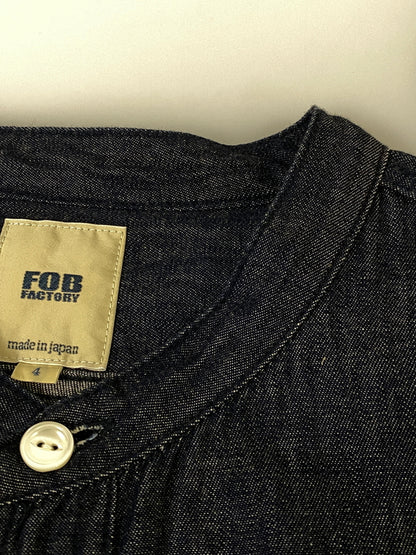 【中古品】【メンズ】 FOB FACTORY エフオービーファクトリー デニムバンドカラーシャツ F3470 長袖シャツ メンズ トップス 145-260710-em-78-min サイズ：4 カラー：インディゴブルー 万代Net店