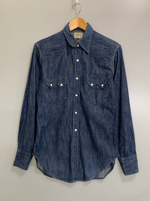 【中古品】【メンズ】 JOE MCCOY ジョーマッコイ LOT.107 DENIM WESTERN SHIRT デニムウエスタンシャツ メンズ 長袖シャツ トップス 145-260710-em-56-min サイズ：15 カラー：インディゴブルー 万代Net店