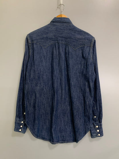 【中古品】【メンズ】 JOE MCCOY ジョーマッコイ LOT.107 DENIM WESTERN SHIRT デニムウエスタンシャツ メンズ 長袖シャツ トップス 145-260710-em-56-min サイズ：15 カラー：インディゴブルー 万代Net店