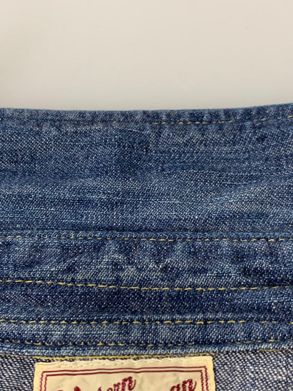 【中古品】【メンズ】 JOE MCCOY ジョーマッコイ LOT.107 DENIM WESTERN SHIRT デニムウエスタンシャツ メンズ 長袖シャツ トップス 145-260710-em-56-min サイズ：15 カラー：インディゴブルー 万代Net店