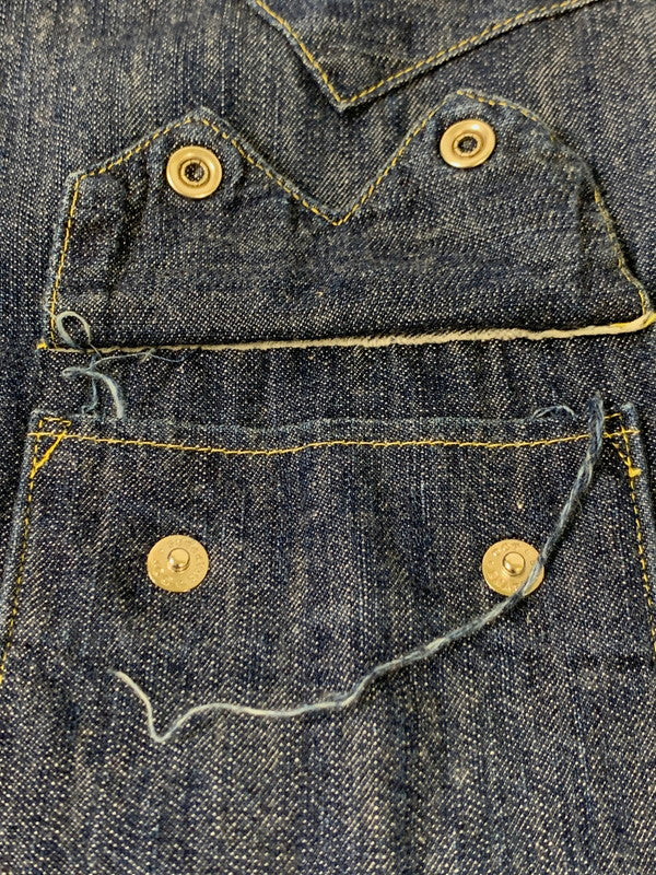 【中古品】【メンズ】 JOE MCCOY ジョーマッコイ LOT.107 DENIM WESTERN SHIRT デニムウエスタンシャツ メンズ 長袖シャツ トップス 145-260710-em-56-min サイズ：15 カラー：インディゴブルー 万代Net店