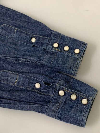 【中古品】【メンズ】 JOE MCCOY ジョーマッコイ LOT.107 DENIM WESTERN SHIRT デニムウエスタンシャツ メンズ 長袖シャツ トップス 145-260710-em-56-min サイズ：15 カラー：インディゴブルー 万代Net店