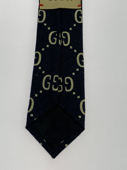 【中古品】【メンズ】 GUCCI グッチ GG LOGO NECKTIE GG ロゴ ネクタイ メンズ 183-260709-hu-22-min カラー：ネイビー 万代Net店