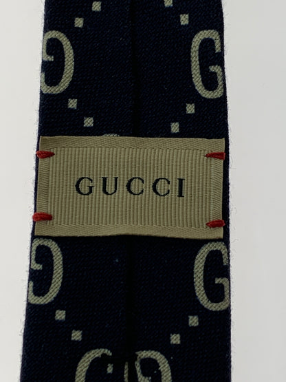 【中古品】【メンズ】 GUCCI グッチ GG LOGO NECKTIE GG ロゴ ネクタイ メンズ 183-260709-hu-22-min カラー：ネイビー 万代Net店