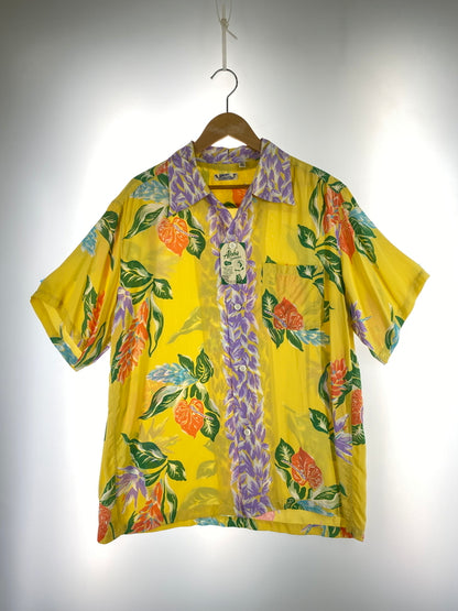 【中古品】【メンズ】 SUNSURF サンサーフ LEI TROPICAL FLOWERS SS33312 レイ トロピカル フラワーズ アロハシャツ メンズ 半袖シャツ 145-260710-em-37-min サイズ：L カラー：イエロー系 万代Net店