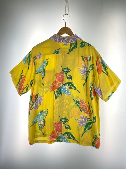 【中古品】【メンズ】 SUNSURF サンサーフ LEI TROPICAL FLOWERS SS33312 レイ トロピカル フラワーズ アロハシャツ メンズ 半袖シャツ 145-260710-em-37-min サイズ：L カラー：イエロー系 万代Net店