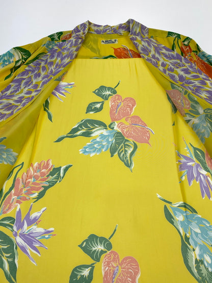 【中古品】【メンズ】 SUNSURF サンサーフ LEI TROPICAL FLOWERS SS33312 レイ トロピカル フラワーズ アロハシャツ メンズ 半袖シャツ 145-260710-em-37-min サイズ：L カラー：イエロー系 万代Net店