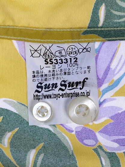 【中古品】【メンズ】 SUNSURF サンサーフ LEI TROPICAL FLOWERS SS33312 レイ トロピカル フラワーズ アロハシャツ メンズ 半袖シャツ 145-260710-em-37-min サイズ：L カラー：イエロー系 万代Net店
