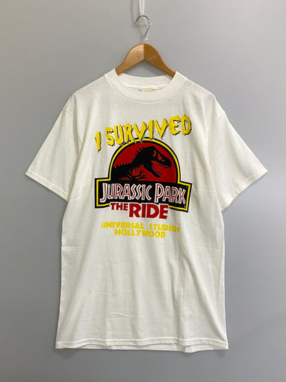 【中古品】【メンズ】 UNIVERSAL STUDIO HOLLYWOOD ユニバーサルスタジオハリウッド 90S JURASSIC PARK THE RIDE TEE 90年代 半袖Tシャツ ヴィンテージ 146-260710-em-70-min サイズ：L カラー：ホワイト 万代Net店