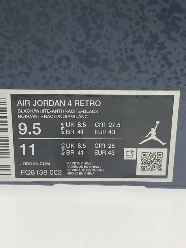 【中古品】【メンズ】 NIKE ナイキ AIR JORDAN 4 RETRO FQ8138-002 エア ジョーダン 4 レトロ スニーカー 靴 160-260709-yn-27-min サイズ：27.5cm US9.5 カラー：BLACK/WHITE-ANTHRACITE-BLACK 万代Net店