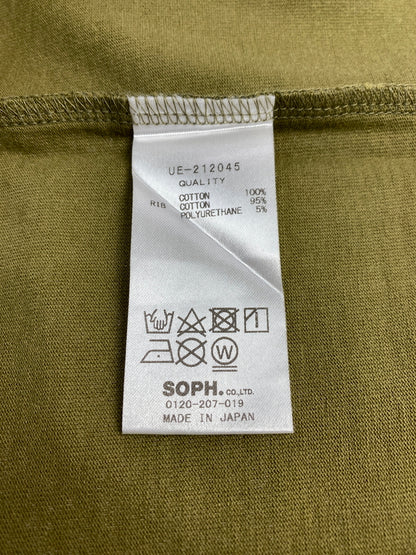 【中古品】【メンズ】 UNIFORM EXPERIMENT ユニフォームエクスペリメント × SOPHNET. ソフネット SMALL LOGO TEE UE-212045 スモール ロゴ 半袖Tシャツ メンズ トップス 142-260710-em-32-min サイズ：3 カラー：カーキ 万代Net店