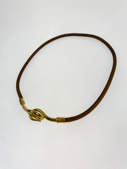 【中古品】【レディース】 HERMES エルメス レザーチョーカー アクセサリー 182-260711-AS-66-min カラー：ブラウン 万代Net店
