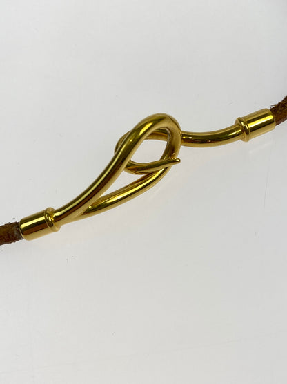 【中古品】【レディース】 HERMES エルメス レザーチョーカー アクセサリー 182-260711-AS-66-min カラー：ブラウン 万代Net店