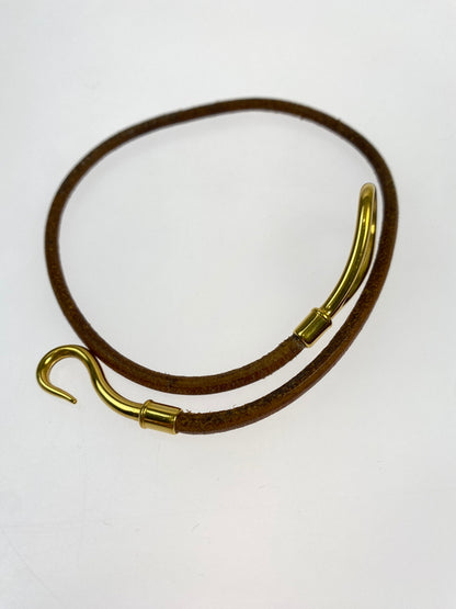 【中古品】【レディース】 HERMES エルメス レザーチョーカー アクセサリー 182-260711-AS-66-min カラー：ブラウン 万代Net店