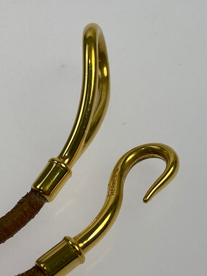 【中古品】【レディース】 HERMES エルメス レザーチョーカー アクセサリー 182-260711-AS-66-min カラー：ブラウン 万代Net店