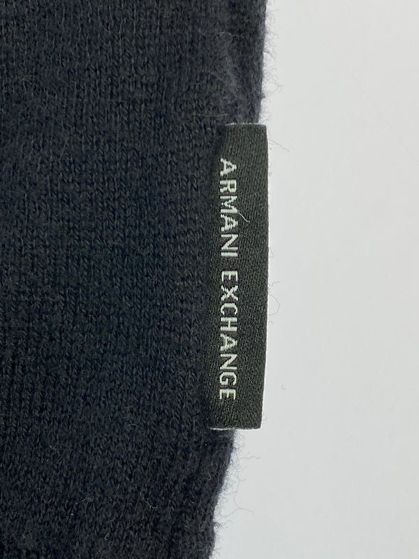 【中古品】【メンズ】 ARMANI EXCHANGE アルマーニエクスチェンジ LOGO SWEATER ロゴ セーター メンズ トップス ニット 長袖 141-260710-em-30-min サイズ：M カラー：ブラック 万代Net店