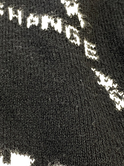 【中古品】【メンズ】 ARMANI EXCHANGE アルマーニエクスチェンジ LOGO SWEATER ロゴ セーター メンズ トップス ニット 長袖 141-260710-em-30-min サイズ：M カラー：ブラック 万代Net店