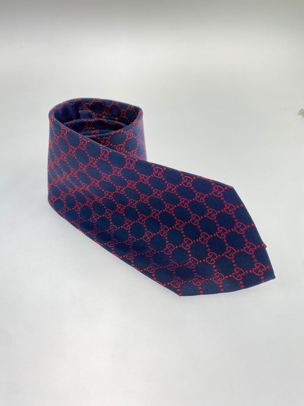 【中古品】【メンズ】 GUCCI グッチ GG柄ネクタイ 小物 183-260711-AS-69-min カラー：ネイビー 万代Net店