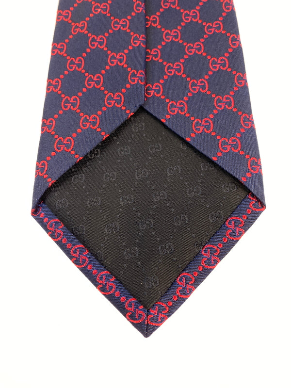 【中古品】【メンズ】 GUCCI グッチ GG柄ネクタイ 小物 183-260711-AS-69-min カラー：ネイビー 万代Net店