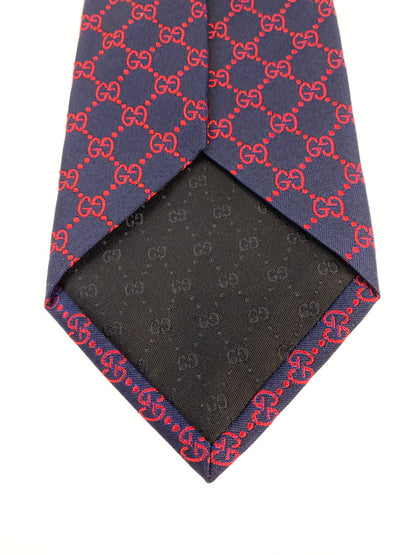 【中古品】【メンズ】 GUCCI グッチ GG柄ネクタイ 小物 183-260711-AS-69-min カラー：ネイビー 万代Net店