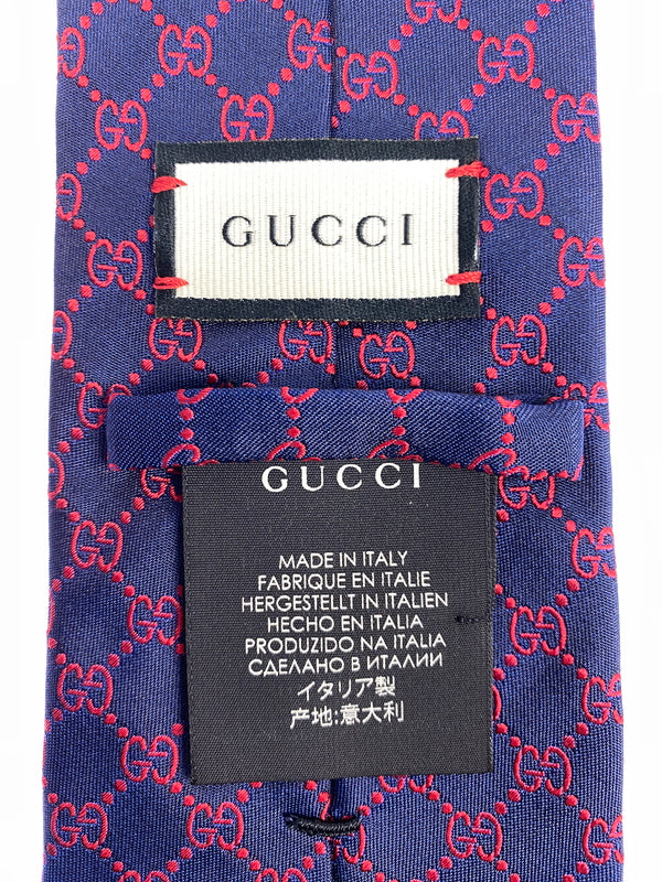 【中古品】【メンズ】 GUCCI グッチ GG柄ネクタイ 小物 183-260711-AS-69-min カラー：ネイビー 万代Net店