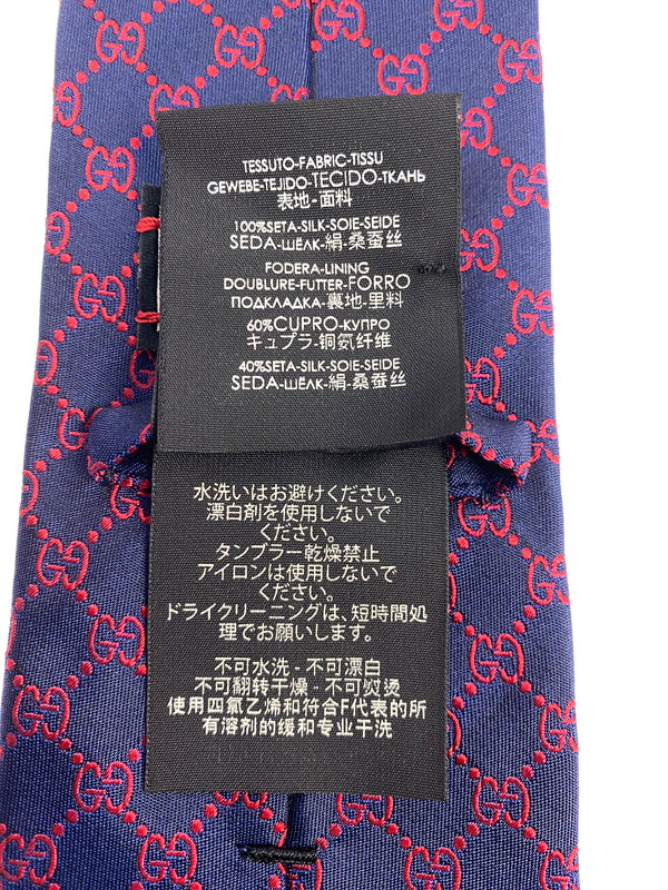 【中古品】【メンズ】 GUCCI グッチ GG柄ネクタイ 小物 183-260711-AS-69-min カラー：ネイビー 万代Net店
