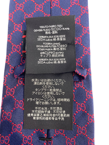 【中古品】【メンズ】 GUCCI グッチ GG柄ネクタイ 小物 183-260711-AS-69-min カラー：ネイビー 万代Net店