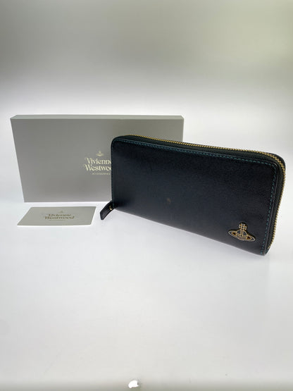 【中古品】【メンズ/レディース】 VIVIENNE WESTWOOD ヴィヴィアン ウエストウッド ラウンドファスナー長財布 VWK886 200-260713-KS-24-min カラー：ブラック 万代Net店